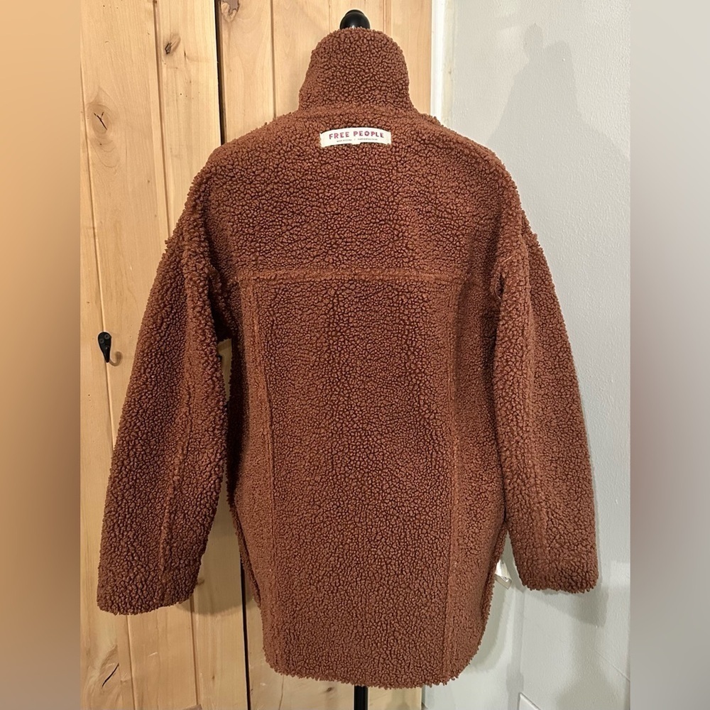 Free People Diogo Shearling Suede Sherpa Jacket Coat XS EUC - Picture 9 of 15
